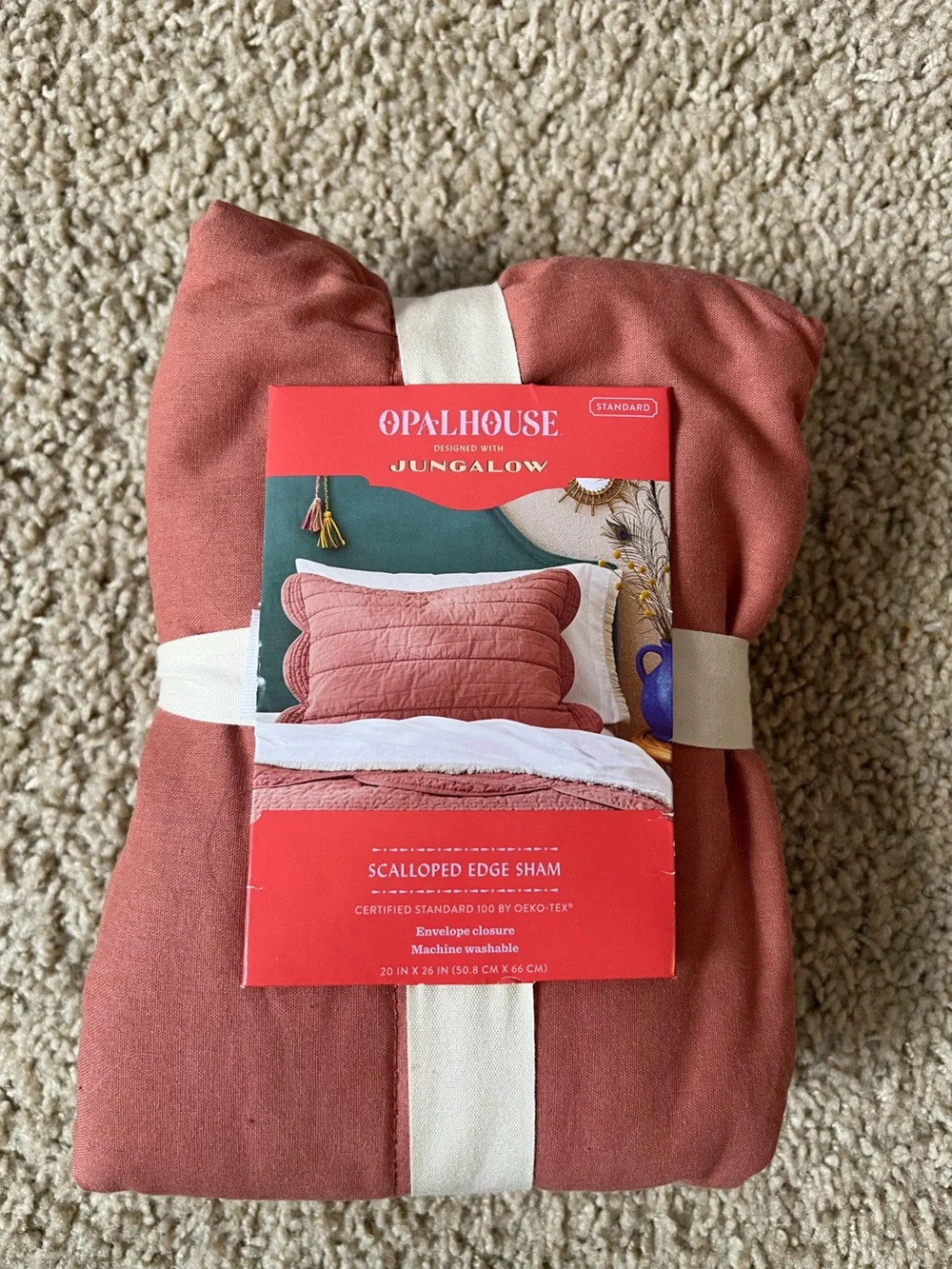 Opalhouse Scalloped Edge Sham in Terracotta